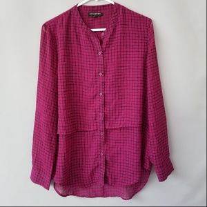 X BANANA REPUBLIC BUTTON DOWN LS TUNIC BLOUSE TOP